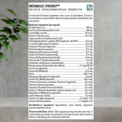 Designs for Health Metabolic Synergy™ , 180 Capsules - Image 2